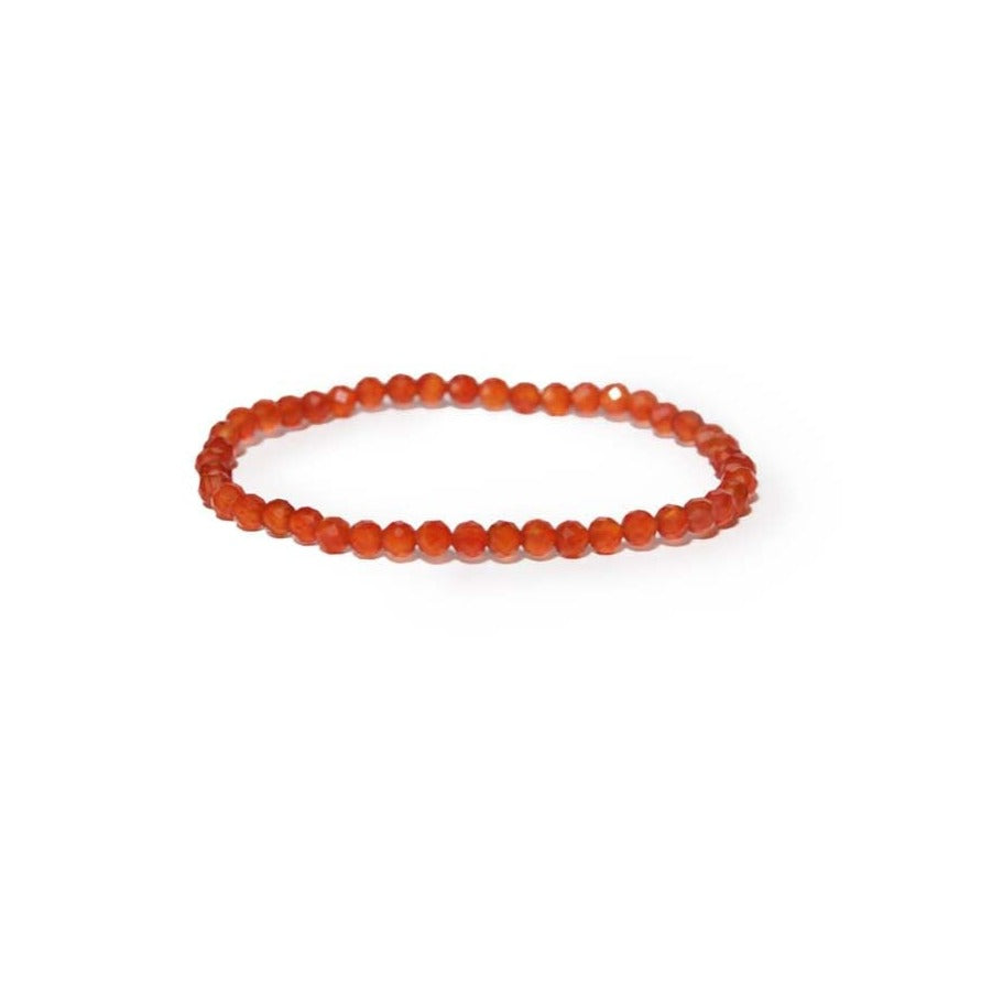 Carnelian Faceted Bracelets 4mm Bracelet