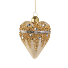 Champagne and Gold Glitter Heart Box Ornament