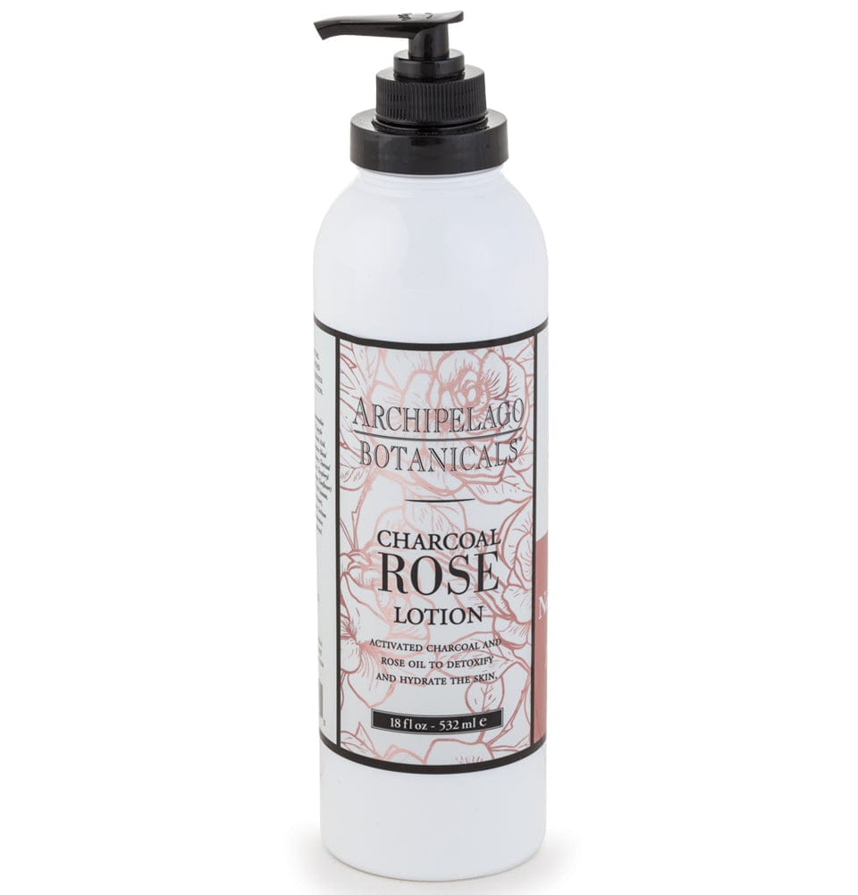 Archipelago Botanicals Charcoal Rose Lotion bottle on a white background