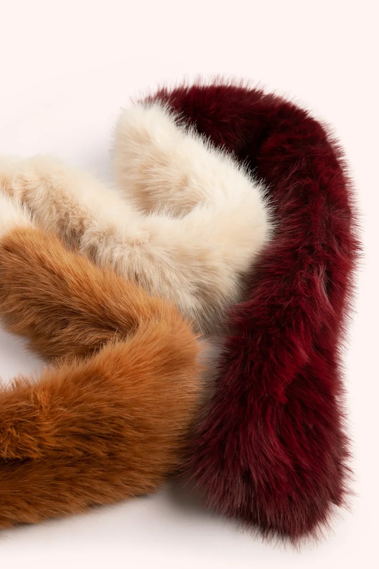 Damson/Mocha/Cream 3-Tone Faux Fur Scarf Product Image