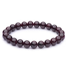 Garnet Stretch bead bracelet on white Background