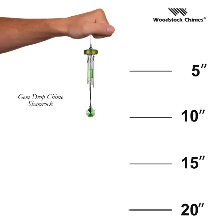 Shamrock Gem Drop Chime Sizing