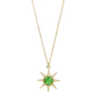 Green Tourmaline Faceted Star Pendant Necklace in Gold Vermeil