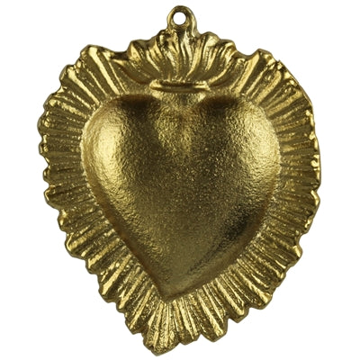 Gold heart-shaped pendant on a white background