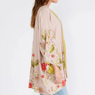 Rose/Green Reversible Floral Print Wrap-side