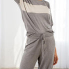 Smoke/Stone Colorblock Stripe Leg Jogger-front