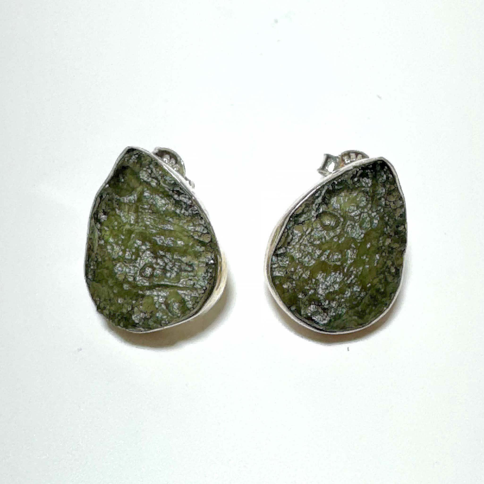 Moldavite Post Earrings 2