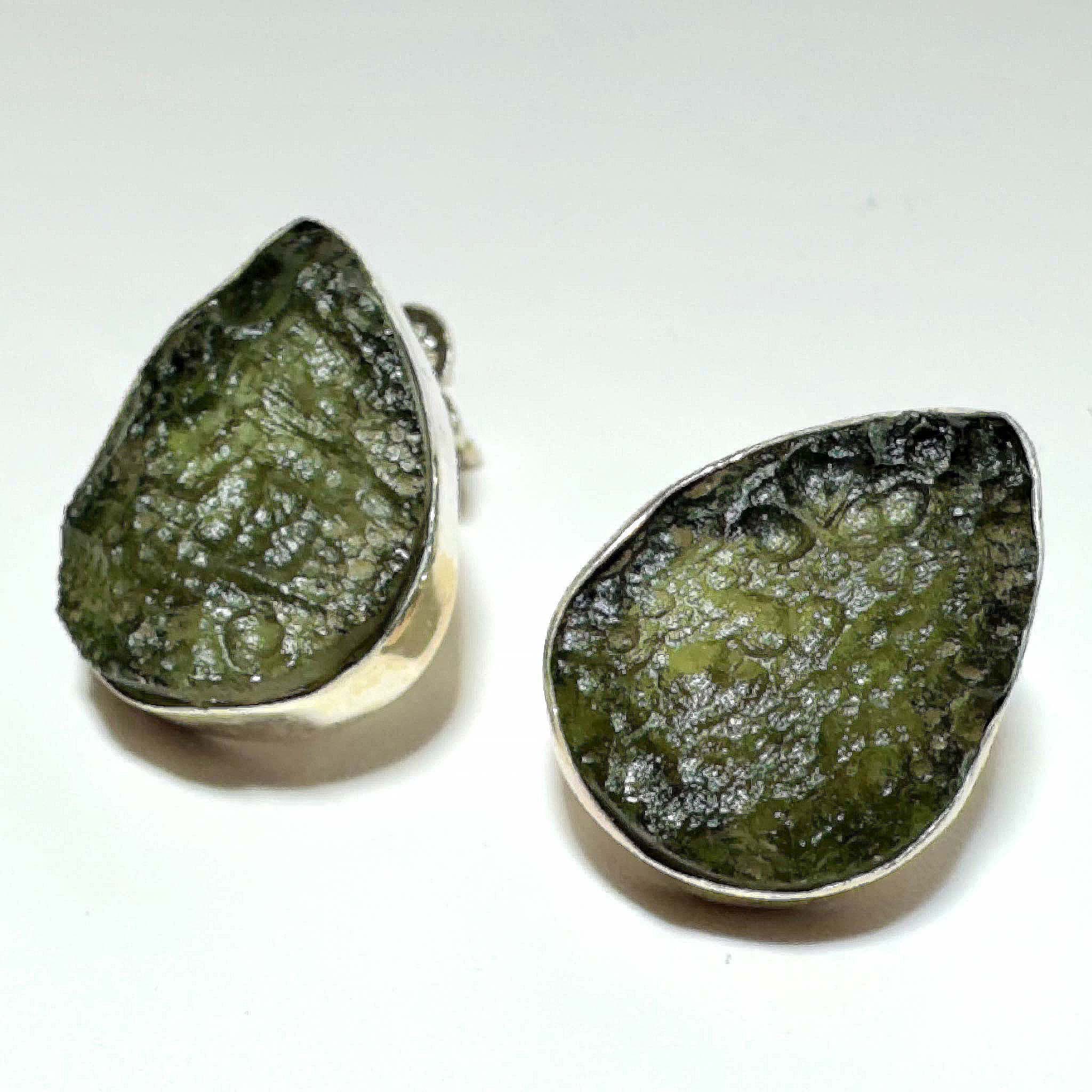 Moldavite Post Earrings 3