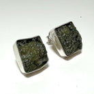 Moldavite Post Square Earrings 1