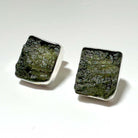 Moldavite Post Square Earrings 2