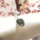 Moldavite Heart Faceted Pendant Necklace 2