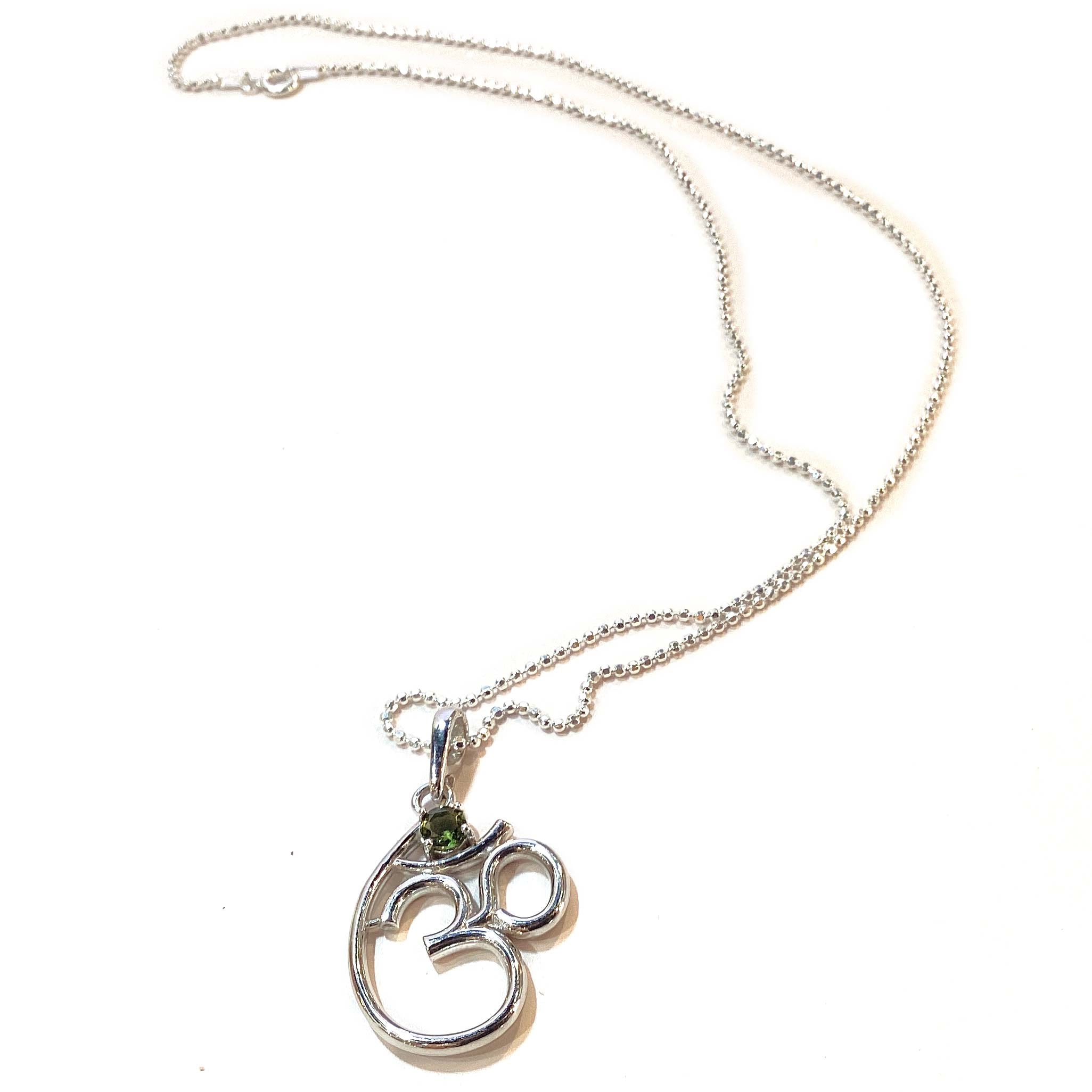 Moldavite OM Pendant Necklace 3