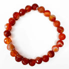 Carnelian Banded 8mm Faceted Stretch Bracelet