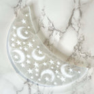 Selenite Moon 6" Etched