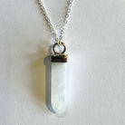 Rainbow Moonstone Point Pendant Sterling Silver