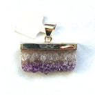 Amethyst Slice Pendant Sterling Silver