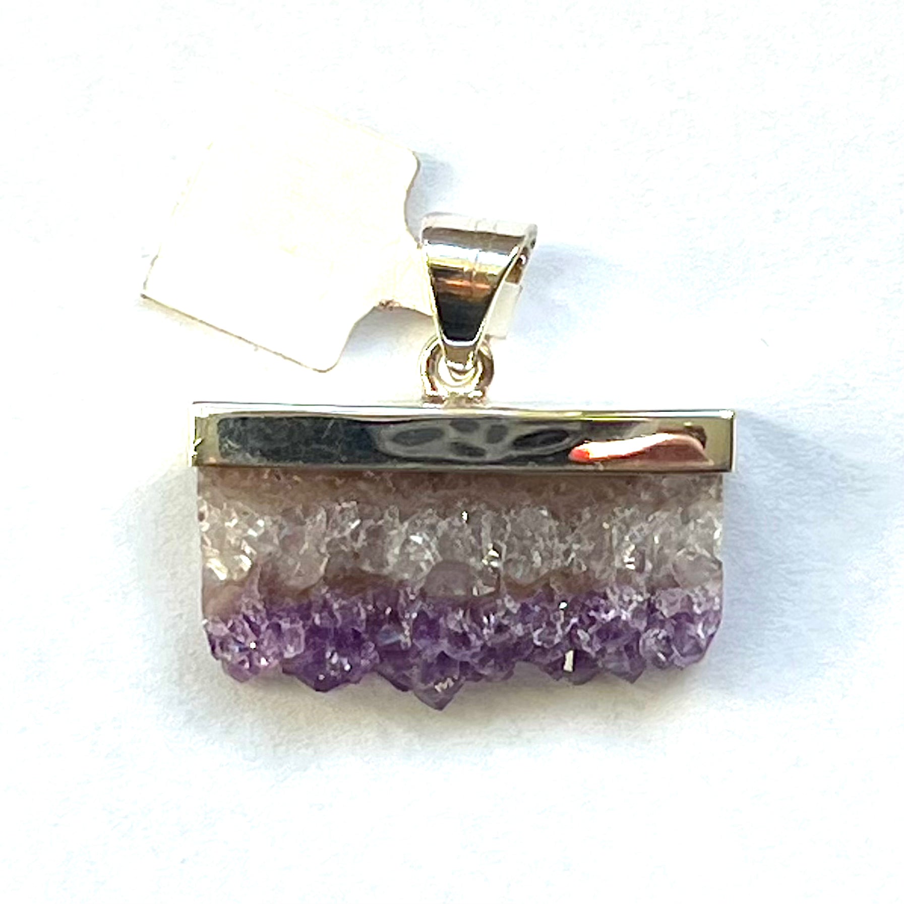 Amethyst Slice Pendant Sterling Silver