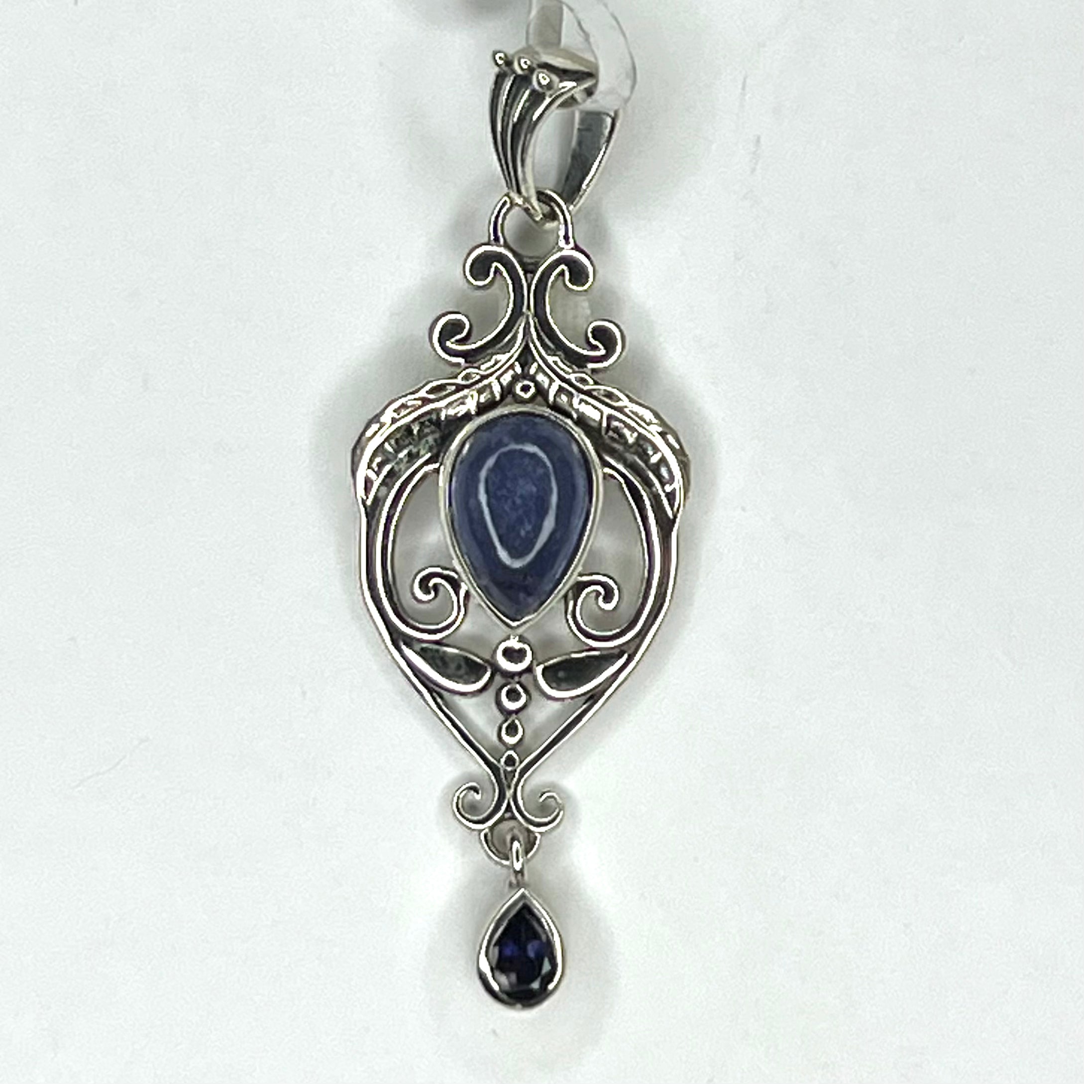 Iolite Tanzanite Pendant Ornamental Sterling Silver