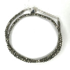 Pyrite Bead Necklace Sterling Silver 18"