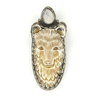Wolf Pendant Tibetan Silver and Carved Bone Front