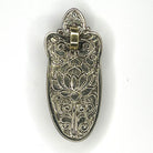 Wolf Pendant Tibetan Silver and Carved Bone Back