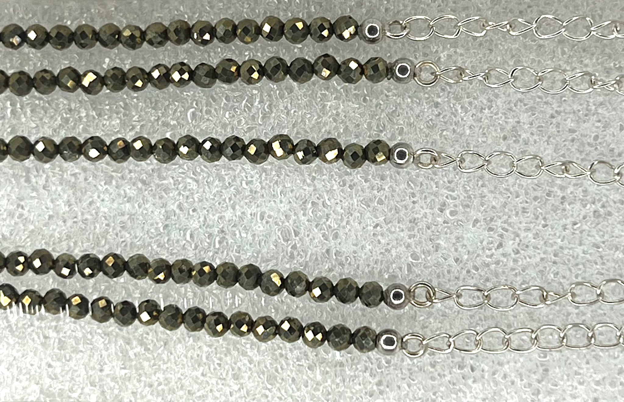 Pyrite Faceted Bead Necklace with Extender