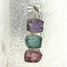 3-stone Pendant Amethyst-Blue Apatite-Pink Tourmaline