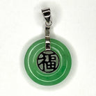 Jade Prosperity Pendant Sterling Silver