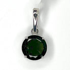 Moldavite Faceted Round Pendant Sterling Silver