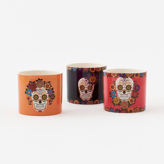 Sugar Skull Planter, Ceramic, 5.25