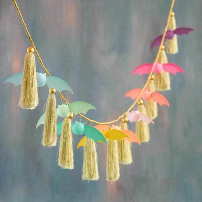 Rainbow Bat halloween Garland Jute String