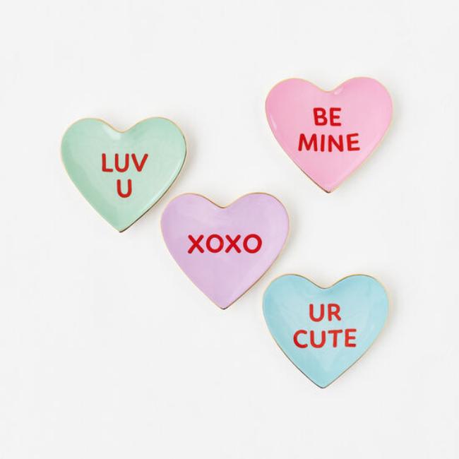 Conversation Valentine's Day Candy Heart Dishes