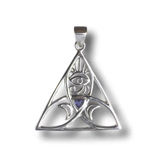 Iolite Sacred Power Symbol Pendant Sterling Silver