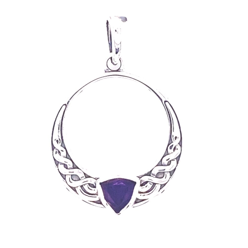 Amethyst Celtic Love Wreath Pendant Sterling Silver