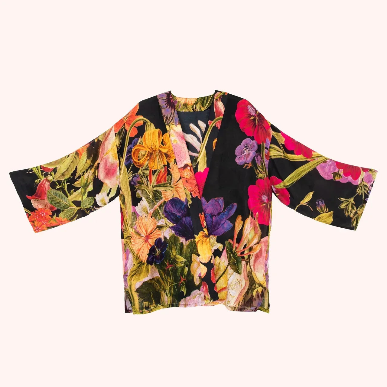 Midnight Posy Mid-Length Kimono