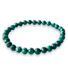 Green Malachite Faceted beaded bracelet on a white background