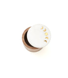 Moon Phase Wood and Marble Round Keepsake Box Top View