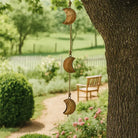 Moon Trio Rustic Bell Wind Chime Outside On Tree