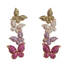 Monarch Pink Pave Butterfly Earrings