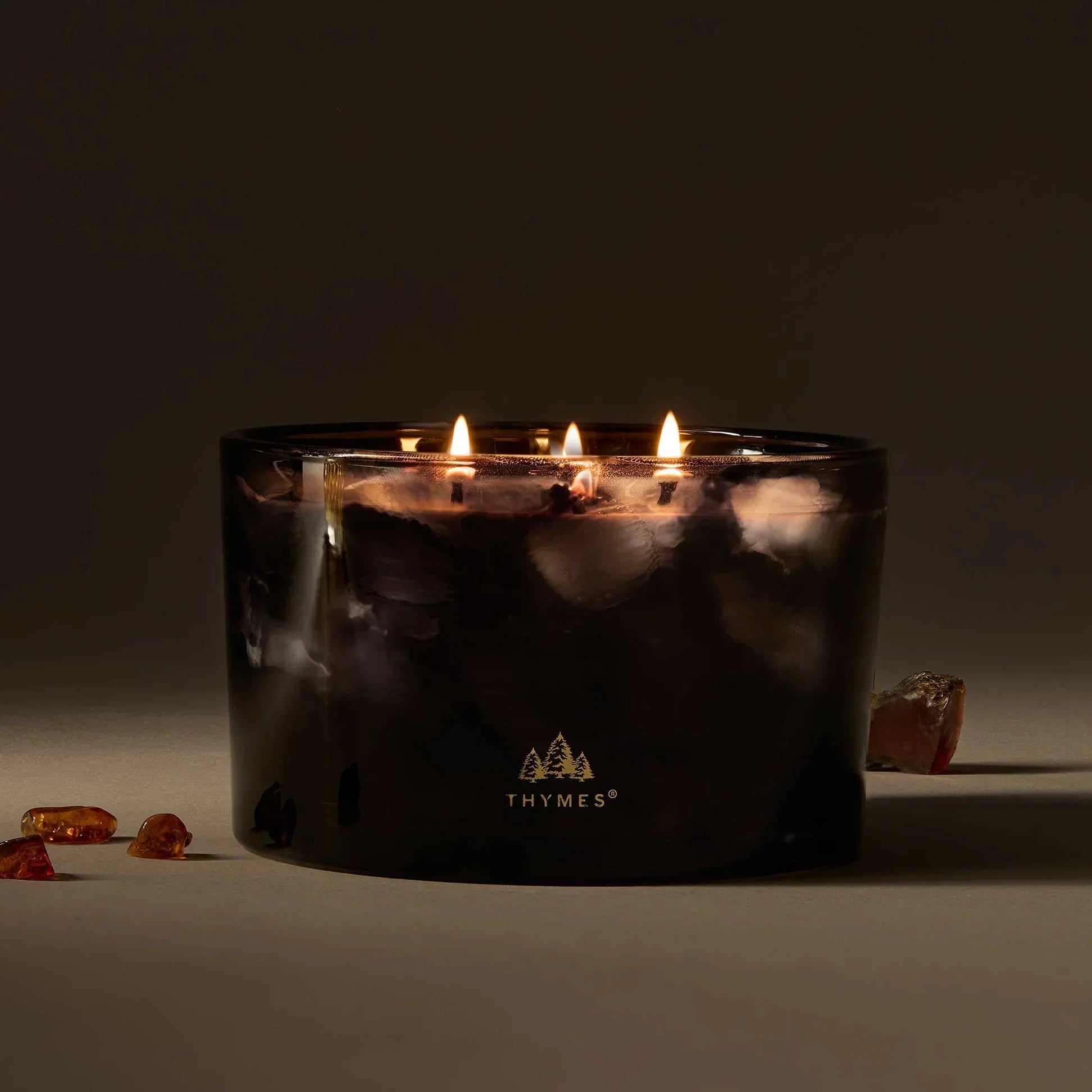 Noir Woods 3-Wick Candle Burning