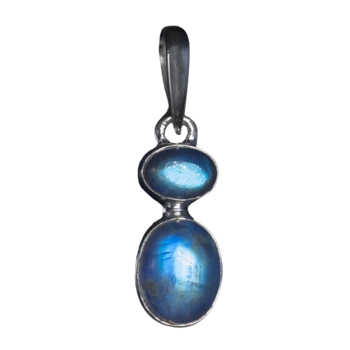 Labradorite and Rainbow Moonstone Double Glow Pendant