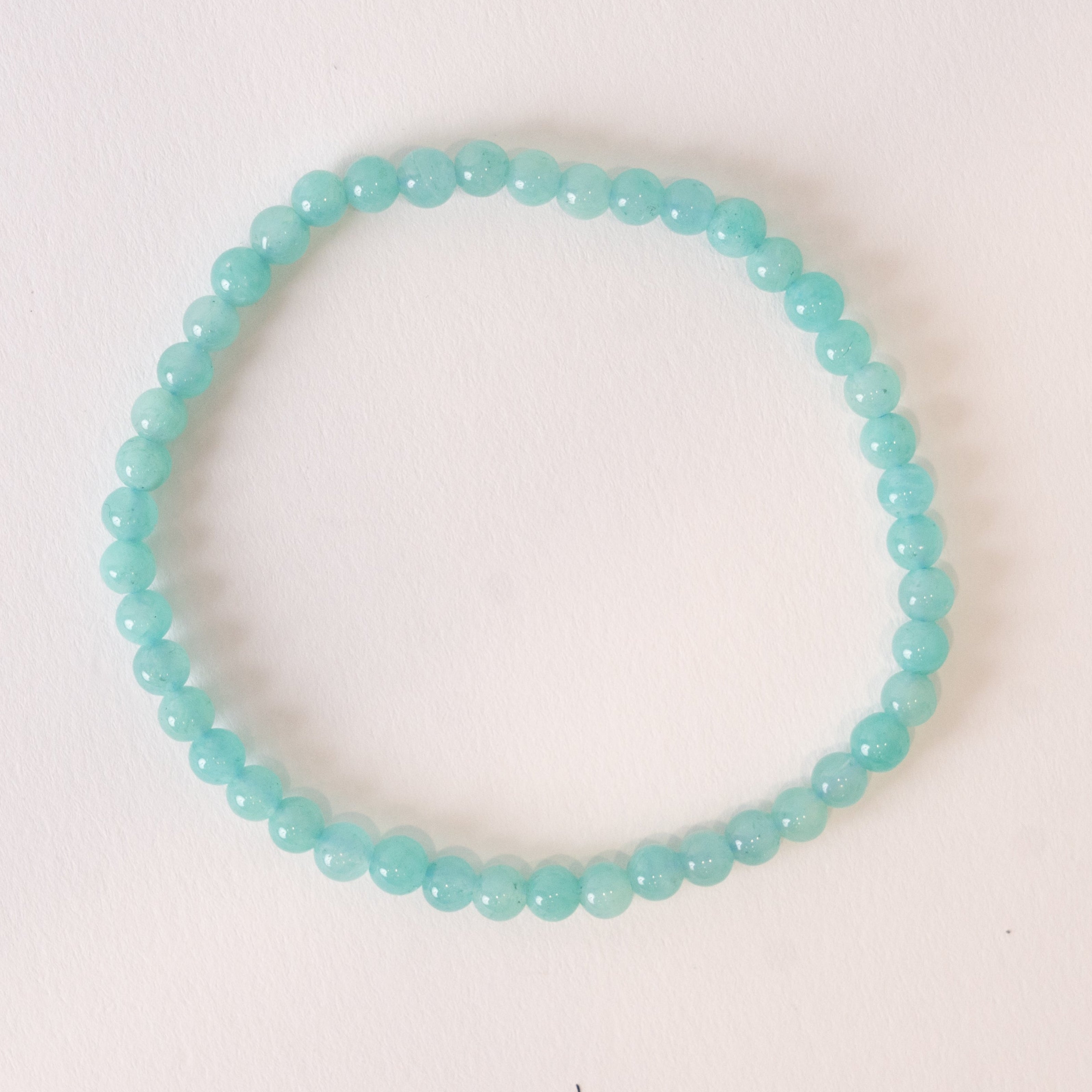 Amazonite 4mm Smooth Bead Stretch Bracelet