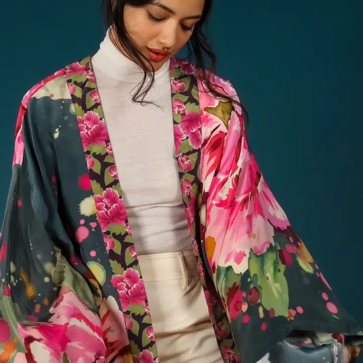 Painted Peony Kimono Jacket