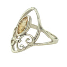 Citrine Fleur de Lis Sterling Silver Ring Side View