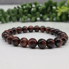 Red Tiger Eye 8mm Smooth Bead Stretch Bracelet
