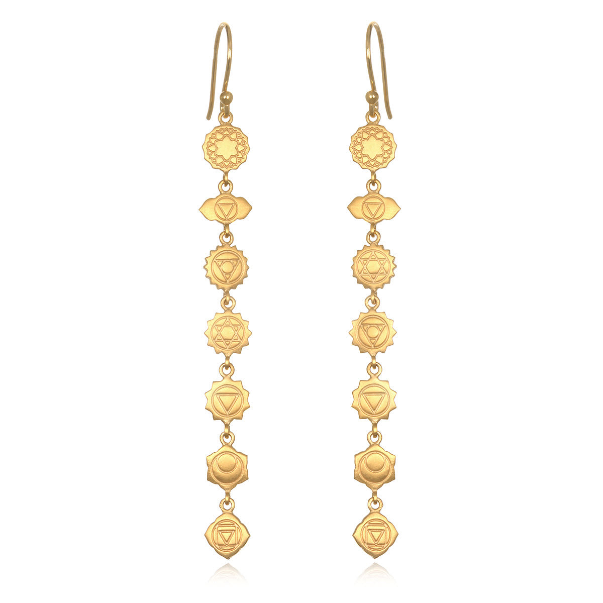 Golden Chakra Dangle Earrings