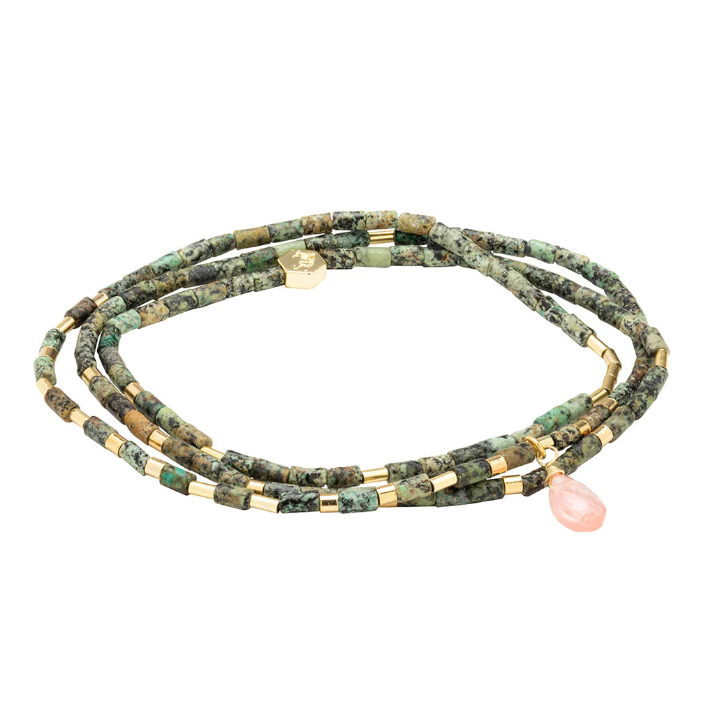 Scout African Turquoise Transformation Teardrop Stone Wrap bracelet