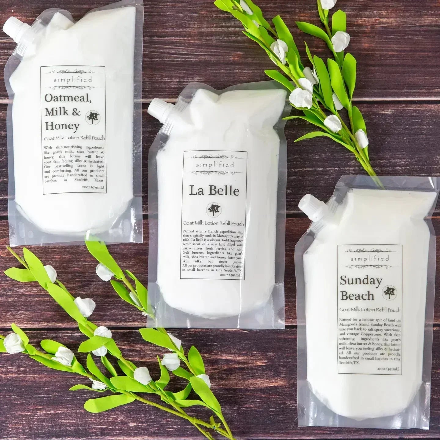 Simplified Soap 20oz Goat Milk Lotion Refill Group