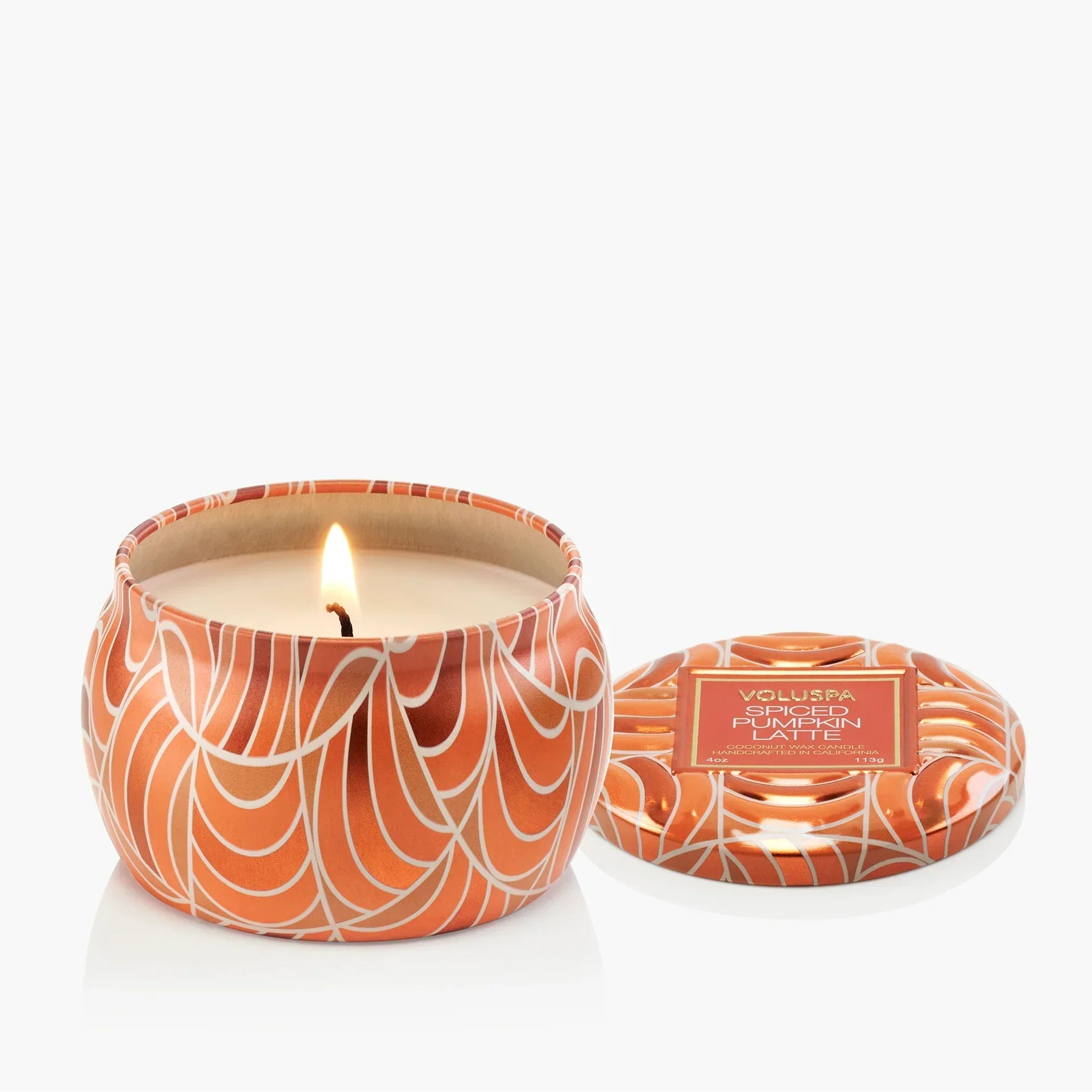Spiced Pumpkin Latte Capsule Mini Tin Candle with Flame