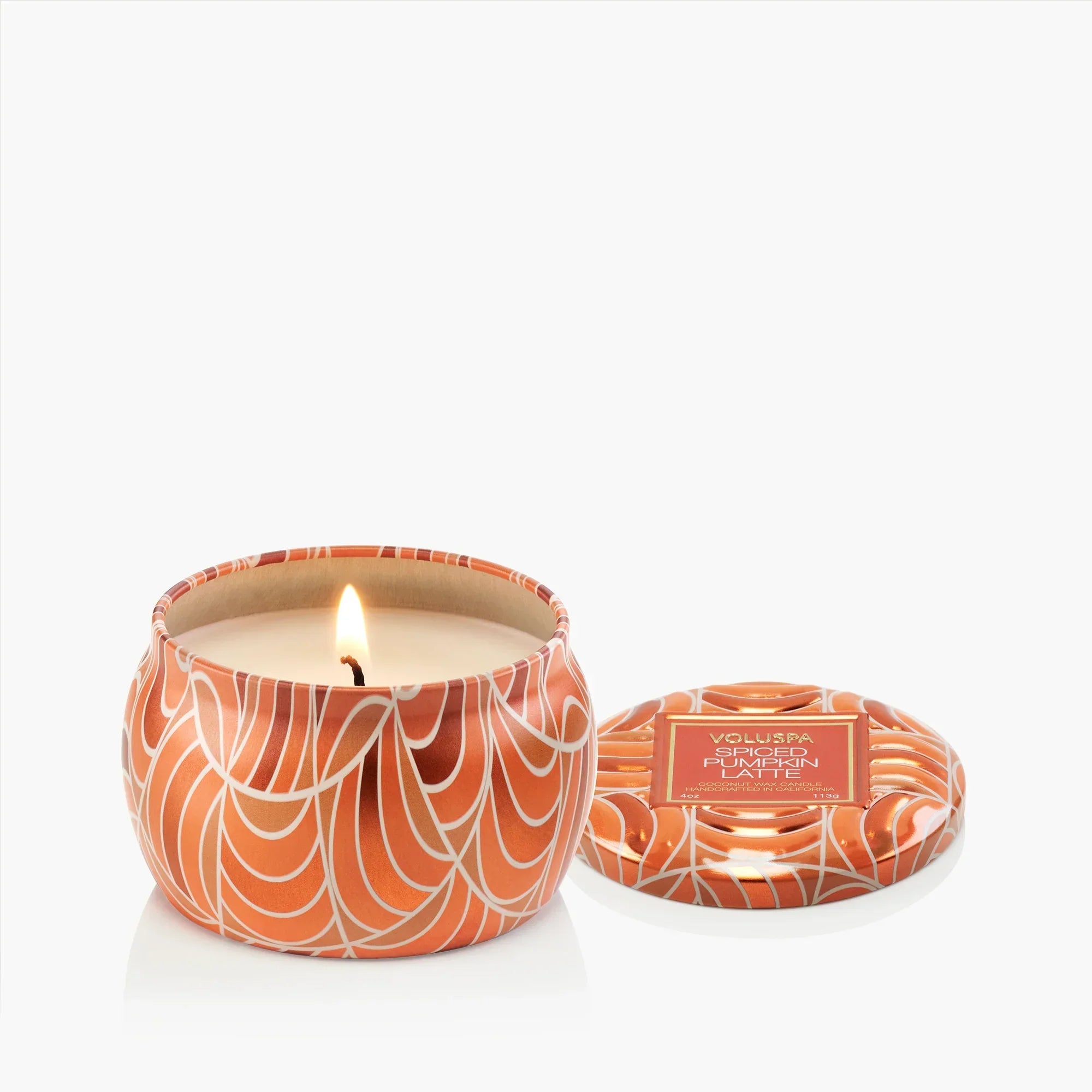 Spiced Pumpkin Latte Capsule Mini Tin Candle with Flame